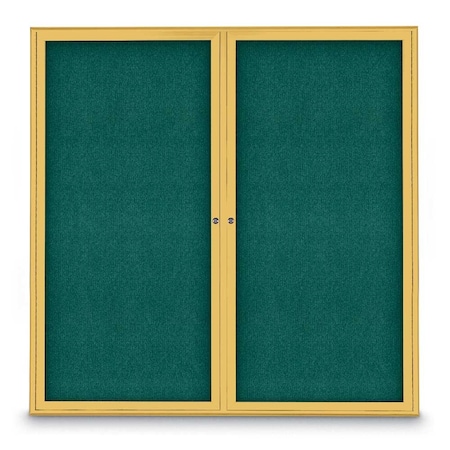 United Visual Products Sliding Door Indoor Enclosed Corkboard, 9 UV9030ACSH-BLACK-DRKSPR